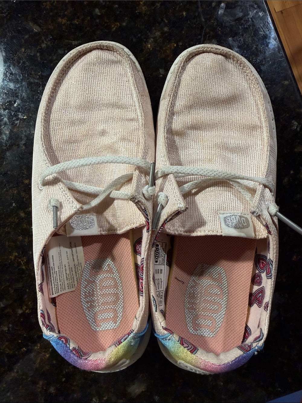 Hey Dude Wendy Youth Sparkle Y3-EXCELLENT condition